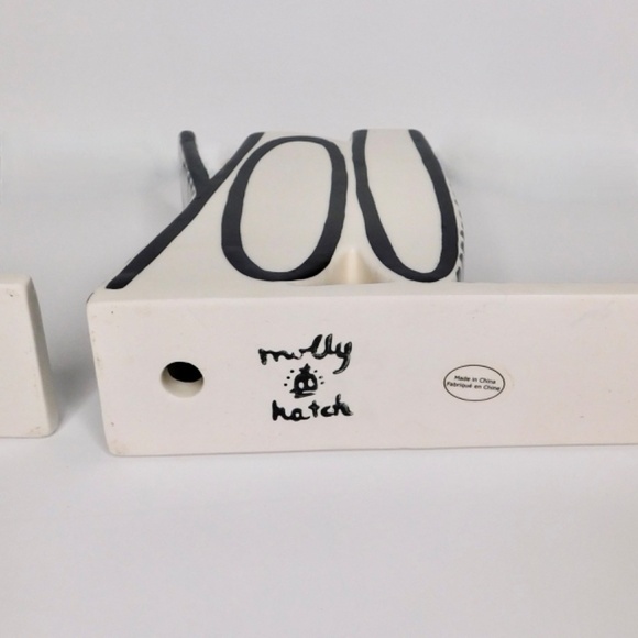 Anthropologie MOLLY HATCH You & Me Bookends Ceramic Bookshelves Book Ends Set 2 - Picture 9 of 10
